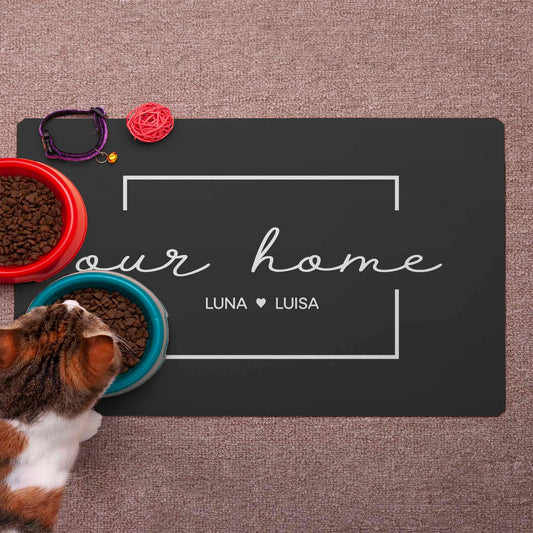 Our Home - Personalised Black or White Doormat, Dad’s Family Welcome Gift