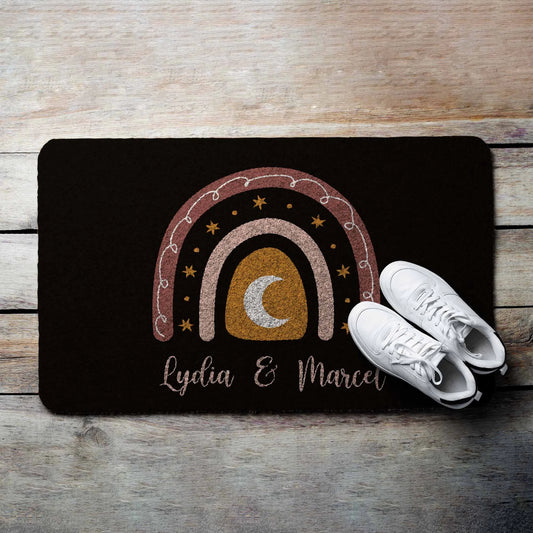 Personalised Boho Doormat - Stylish Vintage Gift for Dad, Perfect for Father's Day