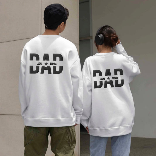 Personalized Dad Embroidered Sweatshirt - Comfort Colors Men’s Vintage Print Hoodie